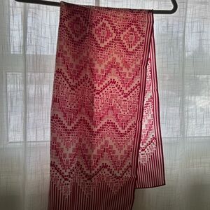 Vintage Magenta and White Geometric Scarf